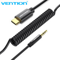 Vention Type C ถึง3.5 Mm แจ็ค3.5 Type-C USB สายออดิโอ USB C ถึง3.5 Mm Spring Aux สายเคเบิลสำหรับ Xiaomi หูฟังลำโพงเครื่องเสียงรถยนต์