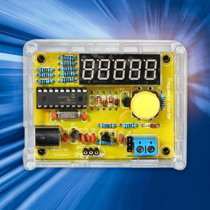 มิเตอร์นับความถี่คริสตัลออสซิลเลเตอร์1hz-50mhz-แสดงตัวเลข5หลักโมดูลเครื่องนับความถี่ดิจิตอลพร้อมเคสกรอบ