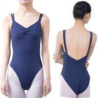 Ballet Leotards with Double Crossover Camisole Straps Black Sleeveless Hollowed Out Ballet Leotards For Women and Girls