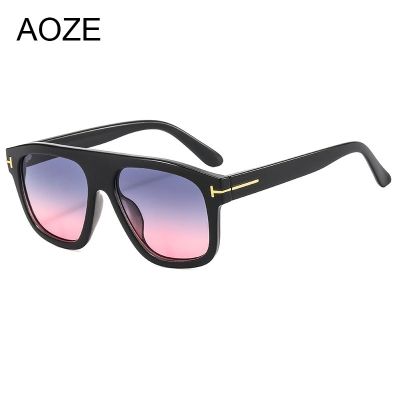 AOZE 2022 New Fashion Luxury Brand Square Tom Men Sunglasses Women Vintage Oversize Sun Glasses Female Shades Black Lady UV400