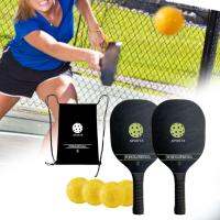 Pickleball สายัณห์ไม้พายดวงจันทร์ที่จับสบายกระเป๋าเก็บของ4ลูกสำหรับผู้ชายผู้หญิง