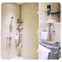 Bath Stainless Steel 4-layer Shelf Telescopic Bathroom Corner Shelf Rack Shower Caddy Storage Bathroom Shelves Space Saving Bathroom Counter Storage