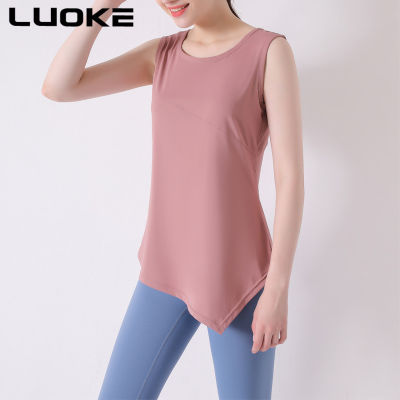 Luoke กีฬา Tanktop ผู้หญิงที่มีแผ่นอก,ชุดออกกำลังกาย,เสื้อผ้าโยคะ,Quick-Drying Breathable ยืดเสื้ิอแขนกุด Top