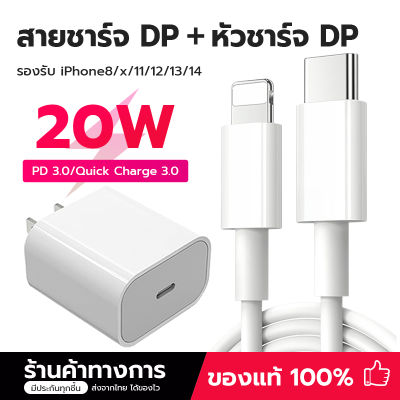 ชุดชาร์จเร็วสำหรับไอโฟน PD สายชาร์จ PD+หัวชาร์จ PD 20W  เครื่องชาร์จ PD สําหรับ iPhone PD 20W Fast Charger จาก Type-C ถึง iPhone 14 12 11 13 Pro Max 5 5S 6 6S 7 7P 8 X XR XS MAX IPad