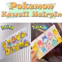 Pokemon Pikachu ของเล่นอะนิเมะตัวเลข Hairpin Pikachu Charmander Bulbasaur Kawaii เครื่องประดับเด็กวันเกิดคริสต์มาสฮาโลวีนของขวัญ