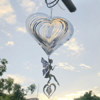 Love Heart Angel Fairy WIND chimes แขวนตกแต่งบ้านสวนกลางแจ้งในร่มระเบียงภูมิทัศน์งานแต่งงาน Kawaii Bell Gift