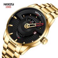 ZZOOI NIBOSI Men Watch Top Brand Quartz Stainless Steel Watchs Men Fashion Business Waterproof Creative Dial Design Clock Reloj Hombre