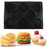 8 Holes Hamburger Bun Pans for Baking Mesh Silicone Bread Pans for Baking Non Stick Perforated Baking