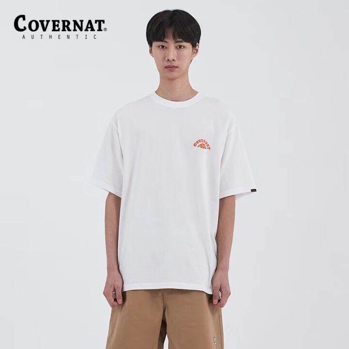 100-cotton-covernat-เสื้อยืดแขนสั้น-คอกลม-พิมพ์ลายตัวอักษร-เรียบง่าย-สําหรับผู้ชาย-และผู้หญิง