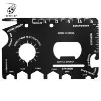 RTEUY สแตนเลส ทนทาน แบบพกพา มินิ มัลติทูล เครื่องมือซ่อม ประแจหกเหลี่ยม การ์ดมัลติทูล การ์ดเครื่องมือกลางแจ้ง