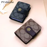 Card holder really young mens European and American large-capacity black buckle printing female card holder multi-card anti-degaussing card holder 【BYUE】