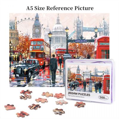 London Collage Wooden Jigsaw Puzzle 500 Pieces Educational Toy Painting Art Decor Decompression toys 500pcs