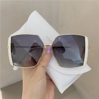 OLOPKY Oversized Sunglasses Women 2022 Luxury Square Sunglasses for Women Retro Metal Sunglasses Women Gradient Mirror Glasses