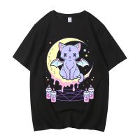 เสื้อยืดผ้าฝ้ายPastel Goth ผ้าฝ้ายคุณภาพสูง EU ขนาด Tshirt ตลก Streetwear ชายเสื้อยืด2000S Streetwear การ์ตูน Unisex เสื้อผ้า