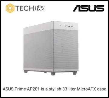  ASUS Prime AP201 33-Liter MicroATX Black case with Tool-Free  Side Panels and a Quasi-Filter mesh, with Support for 360 mm Coolers,  Graphics Cards up to 338 mm Long, and Standard ATX