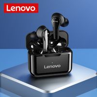 (SHANG LONG)Lenovo QT82 TWS หูฟังอินเอียร์,หูฟังไร้สายระบบสัมผัสปุ่มหูฟังบลูทูธ Hi-Fi วิดีโอสเตอริโอกีฬาเฮดโฟนพร้อมไมค์กันน้ำ