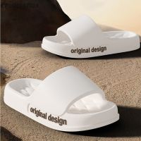 ◈△▬ Letter Design New Style Slippers Women Men 39;S Sandals Summer Fashion Thick Bottom Anti-Slip Casual Indoor Outdoor Beach Shoes