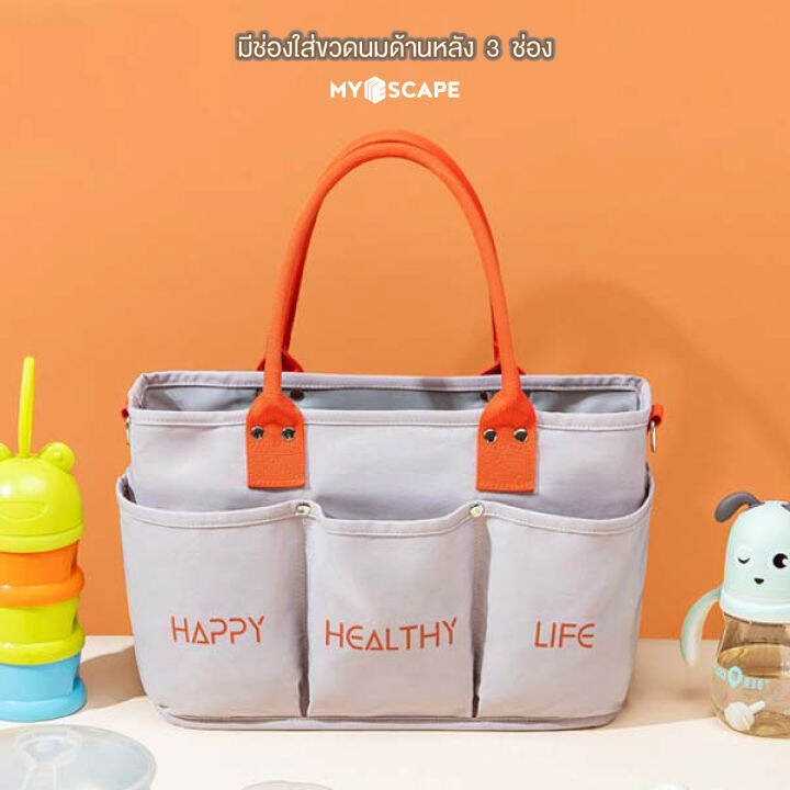 พร้อมส่ง-กระเป๋าแม่และเด็ก-กระเป๋าใส่ขวดนมเด็ก-my-escape-mommy-bag-รุ่น-a8585