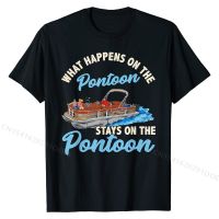 What Happens On The Pontoon Stays On The Pontoon shirt T-Shirt Cotton Tops T Shirt for Students Group Tshirts Newest