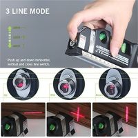 4 in 1Multi function High Precise Laser Leveling Instrument Steel Ruler Straight Line Laser Level Aligner Vertical Measure Tape