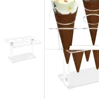 Cone Holder, Clear Acrylic Ice Cream Cone Holder, Cone Display Stand, Sushi Hand Roll Stand Cone Holders (6 Holes)