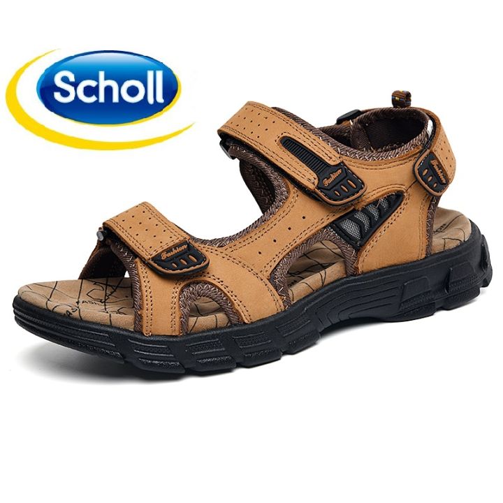 schol-รองเท้าหนังรองเท้ากีฬาสำหรับผู้ชาย-รองเท้าแตะแบบผูกเชือกรองเท้าแตะชายหาดกลางแจ้งรองเท้าแตะชายหาดตีนตุ๊กแก