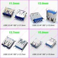 ﹍ 10/20pieces USB 3.0 Connector Female Socket 180° Bent Feet AF Type For Computer/Laptop/Notebook L 11.5mm13mm13.7mm15mm