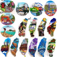 ☃▩✲ Souvenir Country Fridge Magnets Moscow Russia France Paris Dubai Travel Commemorative Decoration Refrigerator Metal Magnet