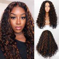 22 Inch Afro Curly Brown Gradient For African American Women Natural Synthetic Wigs High Temperature Resistant Fiber Hand Tool Parts Accessories