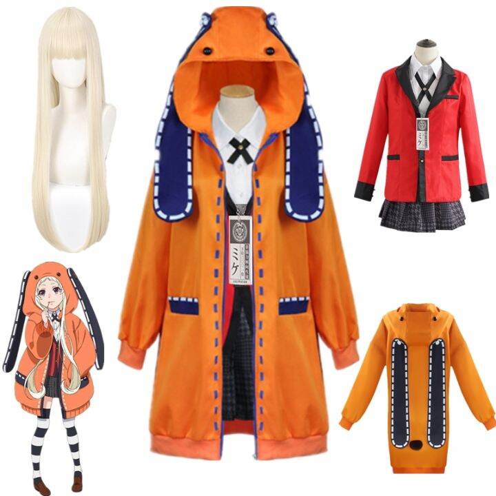 Anime Kakegurui Yomotsuki Runa Cosplay Costume Coat Jk School Girls