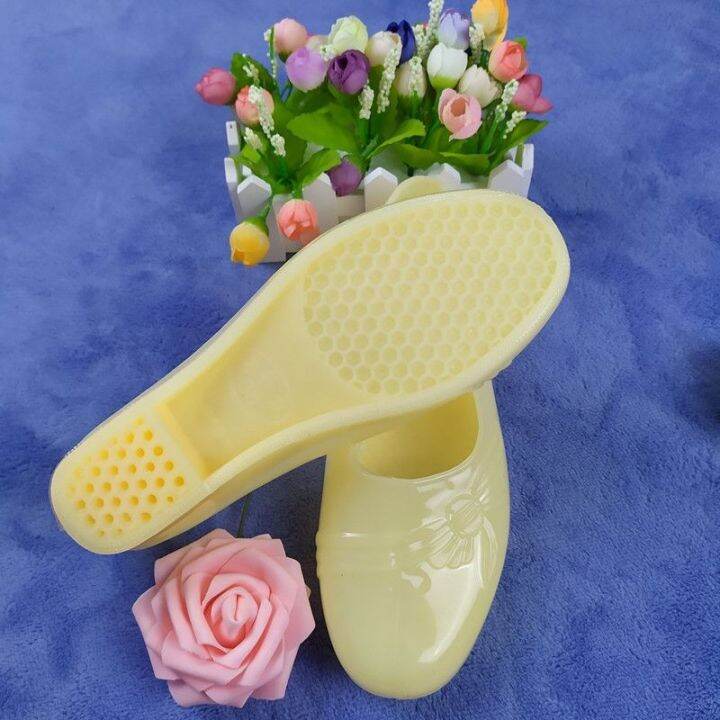 Beef tendon jelly galoshes female low for short waterproof antiskid