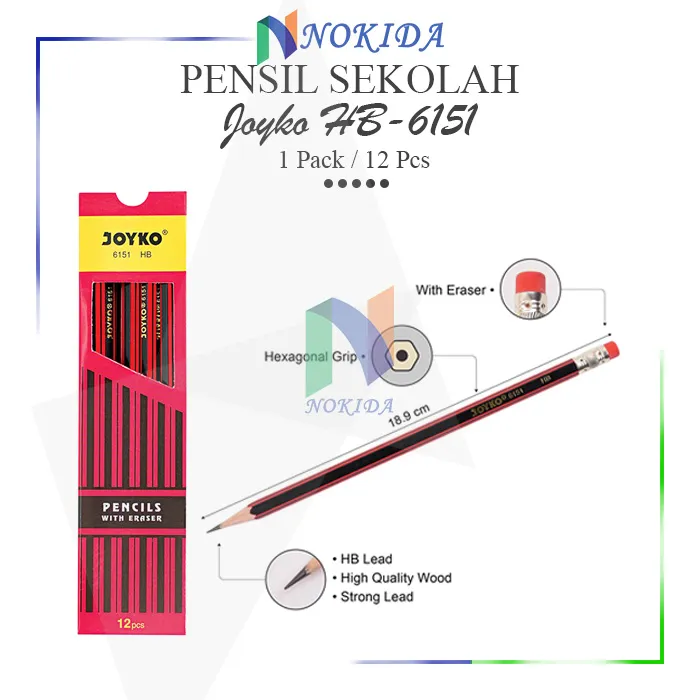 Nokida Pinsil Joyko HB-6151 [1 Pack / 12 Pcs] / Peralatan Tulis ...