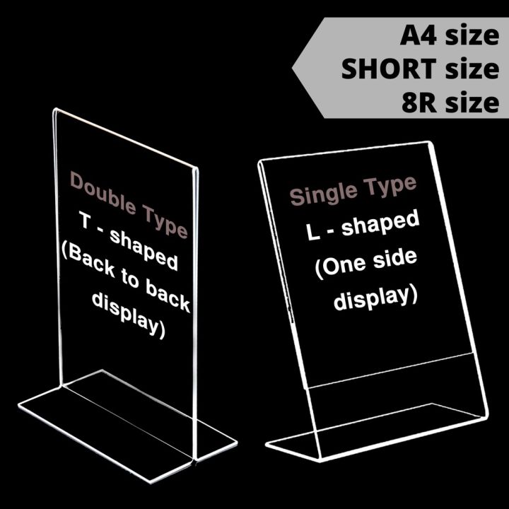 【cod】 Clear Acrylic Stand Set A A4 Short 8r 1pc Portrait Sign Photo Holder Display Stand