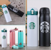 Blackpink Starbuck แก้วกาแฟเก็บความร้อน,กระติกน้ำสุญญากาศพร้อมฝาปิดทรงกระสุนกันรั่วสำหรับเดินทาง Starbuck (เบอร์กาม็อต SDV/พร้อมส่ง】500มล.