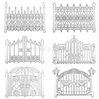 Fence Door Gate Metal Carbon Cutting Dies Stencil Scrapbooking DIY Album Stamp Paper Card Embossing Decor Craft Entrance Door  Scrapbooking