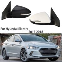 ชุดกระจกมองหลังข้างรถยนต์สำหรับ Hyundai Elantra 2017 2018ไฟสัญญาณเลี้ยวไฟฟ้าพับได้สำหรับรถยนต์