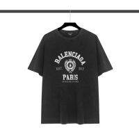 2023 Customized Fashion Plus  High quality T-shirt B home 1917 crown wheat ear cracked print Retro washed casual short-s，Contact the seller for personalized customization