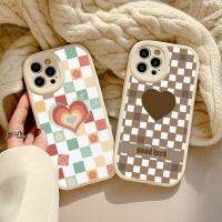 [เยี่ยมมากมือถือเคสโทรศัพท์] เคสหนังติดสำหรับ iPhone 13 Pro Max 12 11 14 X XR XS 7 8 Plus เคส SE2020ลายสก๊อตน่ารักและรักหัวใจฝาครอบคู่