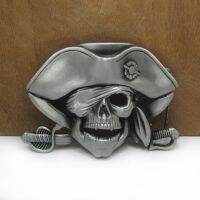 【CW】卍♗  Buckleclub zinc alloy retro western heavy pirates kull belt buckle jeans gift FP-03488 for men 4cm width loop