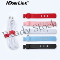 【Ready Stock】 ♣✱☽ B40 HdoorLink 5Pcs Cable Organiser Silicone Reusable Fastening Wire Tie Wrap Clips Earphone Velcro holde Line Management Winder