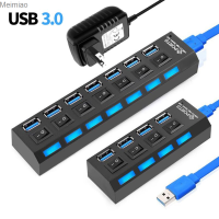 ฮับ USB 3.0พอร์ตฮับตัวแยก4/7ความเร็วสูง5Gbps พร้อมสวิตช์เปิด/ปิดอะแด็ปเตอร์หลายประเภท USB ไฮสปีดฮับแล็ปท็อป Meimiao สำหรับคอมพิวเตอร์พีซี