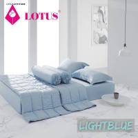 Lotus ชุดผ้าปูที่นอน+ผ้านวมเย็บติด (3.5ฟุต 5ฟุต 6ฟุต) ชุดเครื่องนอนโลตัสรุ่น ATTITUDE สีพื้น ทอ 490 เส้นด้าย นุ่มที่สุด รหัส LAT-LIGHT BLUE สีฟ้าอ่อน