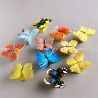 【LZ】☁  Resin Butterfly Handles Wardrobe Cupboard Cabinet Door Knobs Drawer Handle Creative Furniture Single Hole Knob Handles