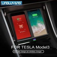 สำหรับเทสลา3 Model3ไร้สายแบบ Dual 10วัตต์ค่าใช้จ่ายได้อย่างรวดเร็วรถชาร์จไร้สายควบคุมกลางคณะกรรมการการชาร์จอุปกรณ์เสริมในรถยนต์