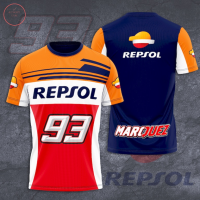 New summer (สต็อกเพียงพอ) Repsol Marquez 93 full-body printed shirt คุณภาพสูง size:S-5XL