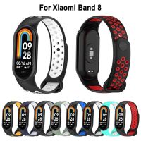 Gelang jam tangan olahraga untuk Xiaomi Mi Band 8 NFC gelang pintar pengganti silikon gelang bernapas untuk tali Mi Band8