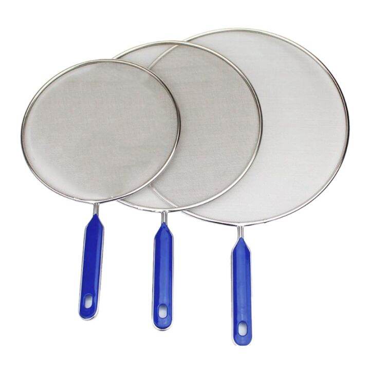 3 Pack Grease Splatter Screen for Frying Pan Cooking,Stainless Steel