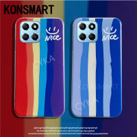 K️‍ONSMART Ins เคสสำหรับ HONOR โทรศัพท์มือถือสีรุ้ง X6A/X5พลัส/Honor90 5กรัม/Honor90Lite 2023ใหม่ซิลิโคนแฟชั่นที่คลุมคู่หน้ายิ้ม Honorx5plus เคสโทรศัพท์ Honorx6a