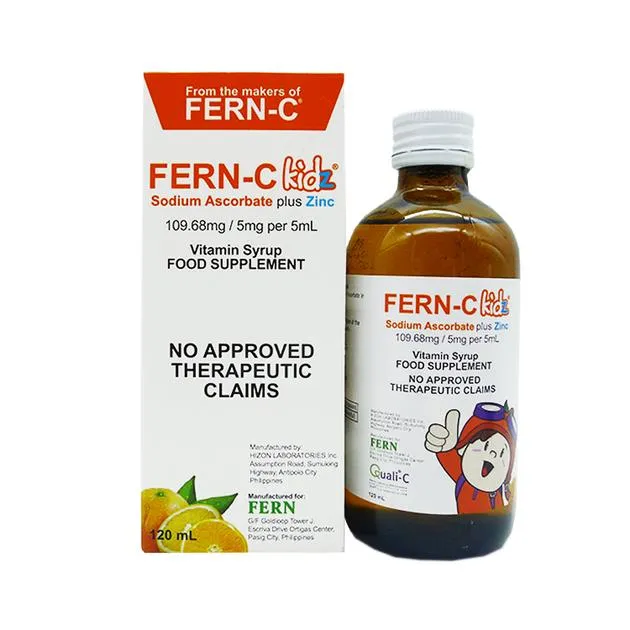 FERN C Sodium ascorbate 109.68mg (equivalent to ascorbic acid 97.5mg) elemental Zinc 5mg Syrup