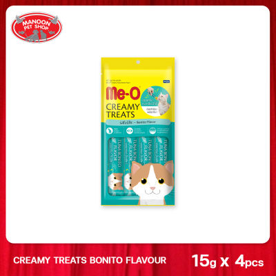 [MANOON] ME-O Creamy Treats Bonito Flavor ขนมครีมแมวเลีย รสโนบิโตะ ขนาด 15 กรัม x 4 ซอง